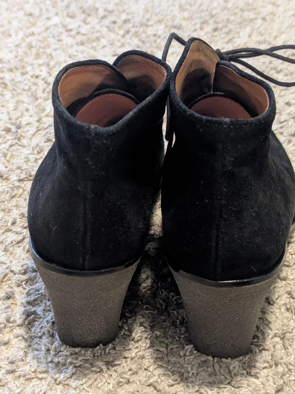 Gabor Black Suede Chukka Ankle Boots Wedge Heel Lace Up Desert Booties Women9.5